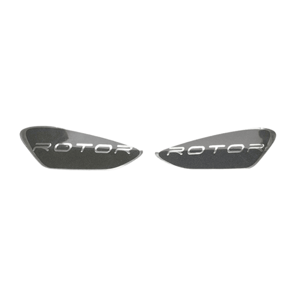 DYE Rotor Bottom Shell Logo Grey replacement paintball loader decals from WC Marker.