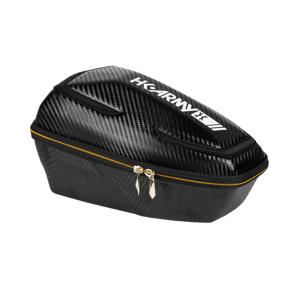 HK Army Exo Paintball Loader Case Black with Gold Zipper protective hardshell hopper storage bag