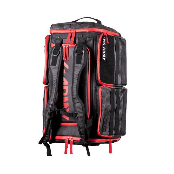 HK Army Expand 35L Gear backpack Shroud Black Red camo paintball duffel bag.