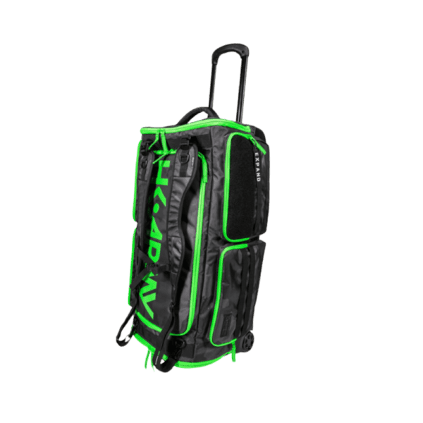 HK Army Expand ROLLER Gearbag Shroud Black Green paintball rolling travel backpack.