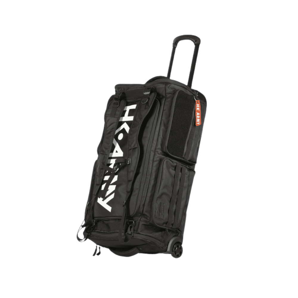 HK Army Expand ROLLER Gearbag Stealth black paintball rolling travel backpack.