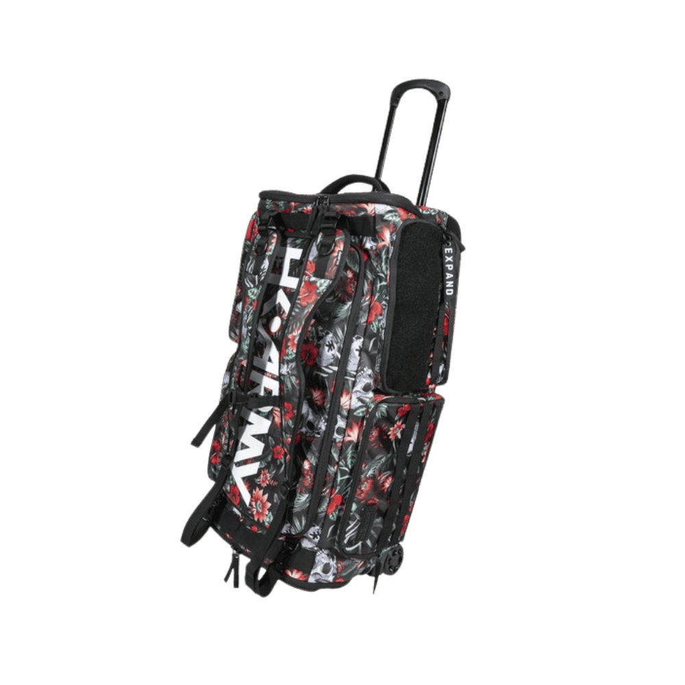 HK Army Expand ROLLER Gearbag Tropical Skull paintball rolling travel backpack.