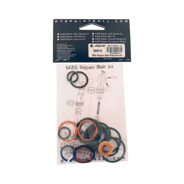 DYE M3s Repair Bolt Rebuild Kit brand new factory sealed paintball marker maintenance parts pack.