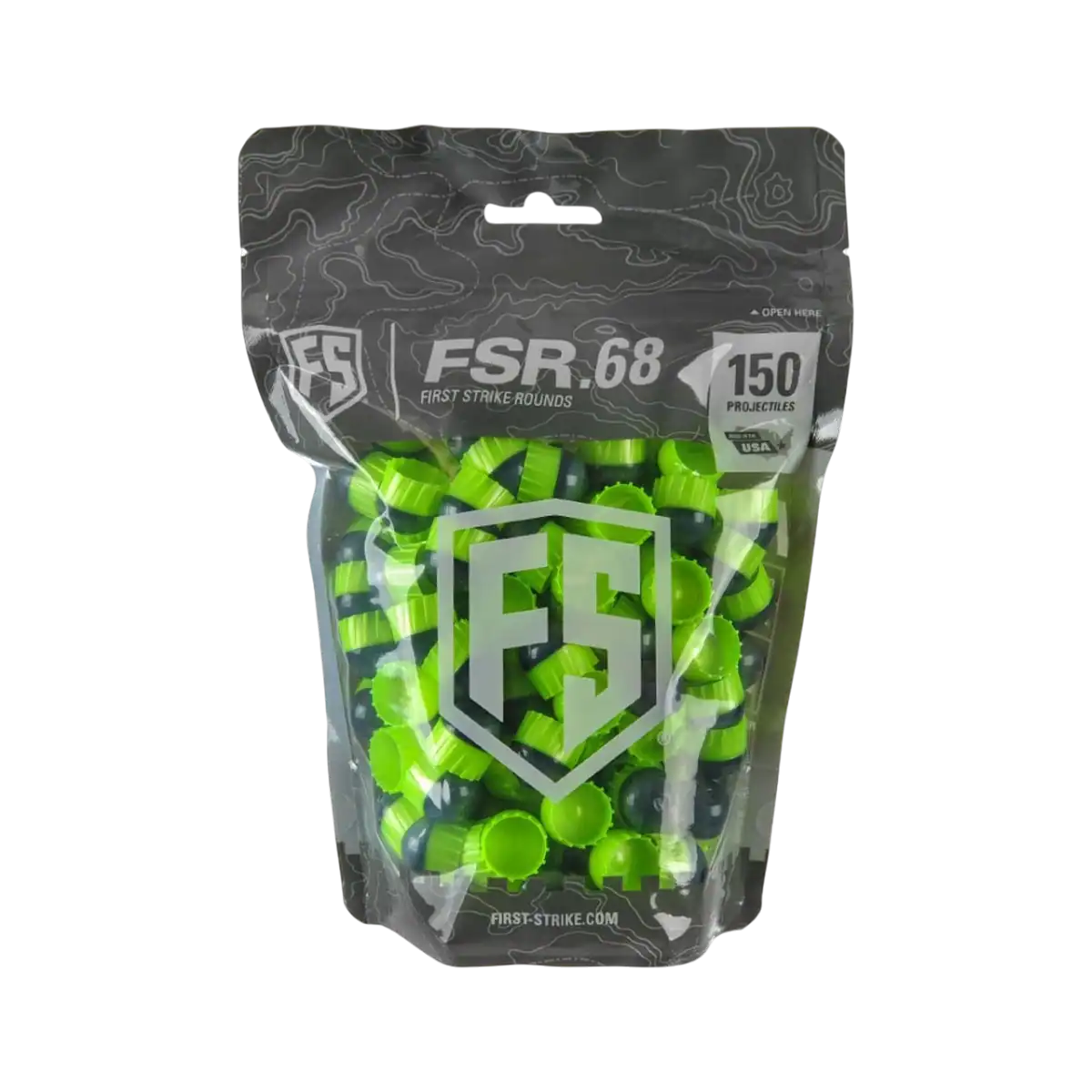 First Strike 150 Round Paintballs in Green with green fill for sniper paintball accuracy.