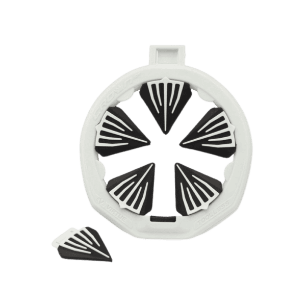 Virtue SF-R Speed Feed in white installed on a paintball loader.